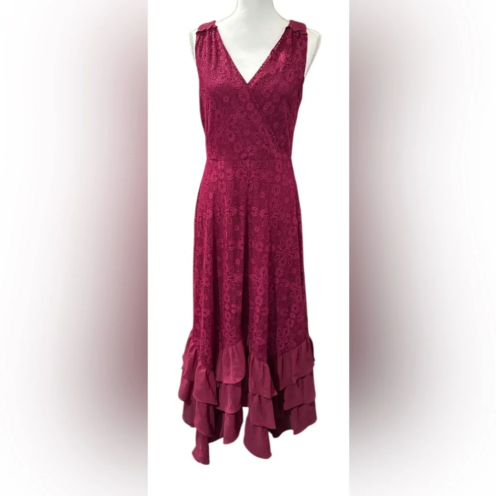 Sundance burgundy Lace Maxi Dress size M NWT  maxi - Picture 4 of 14